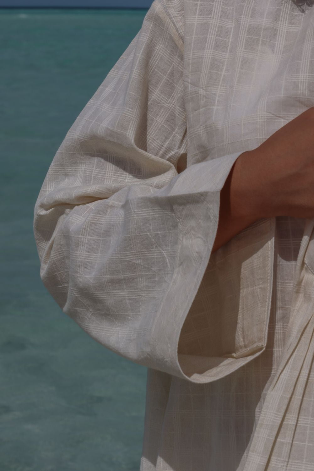 Recycled Cotton Off-White solid Tunic by Raas with Azo Free Dyes, Best Selling, Casual Wear, Cotton, Layla, Off-White, Recycled, Relaxed Fit, Solids, Tunic Tops, Womenswear at Kamakhyaa for sustainable fashion