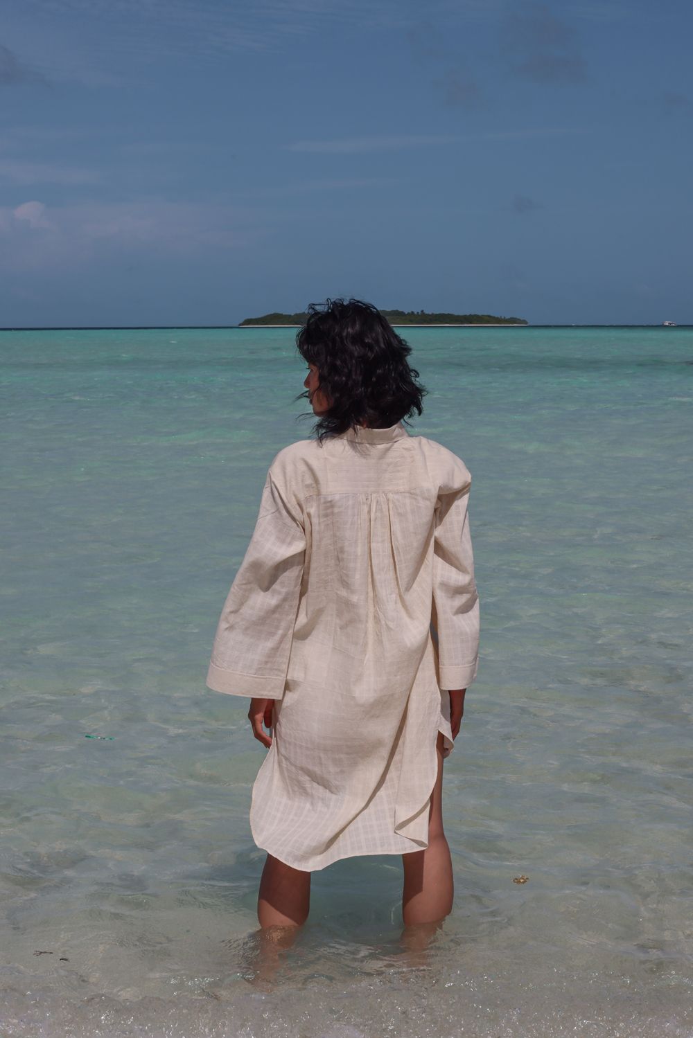 Recycled Cotton Off-White solid Tunic by Raas with Azo Free Dyes, Best Selling, Casual Wear, Cotton, Layla, Off-White, Recycled, Relaxed Fit, Solids, Tunic Tops, Womenswear at Kamakhyaa for sustainable fashion