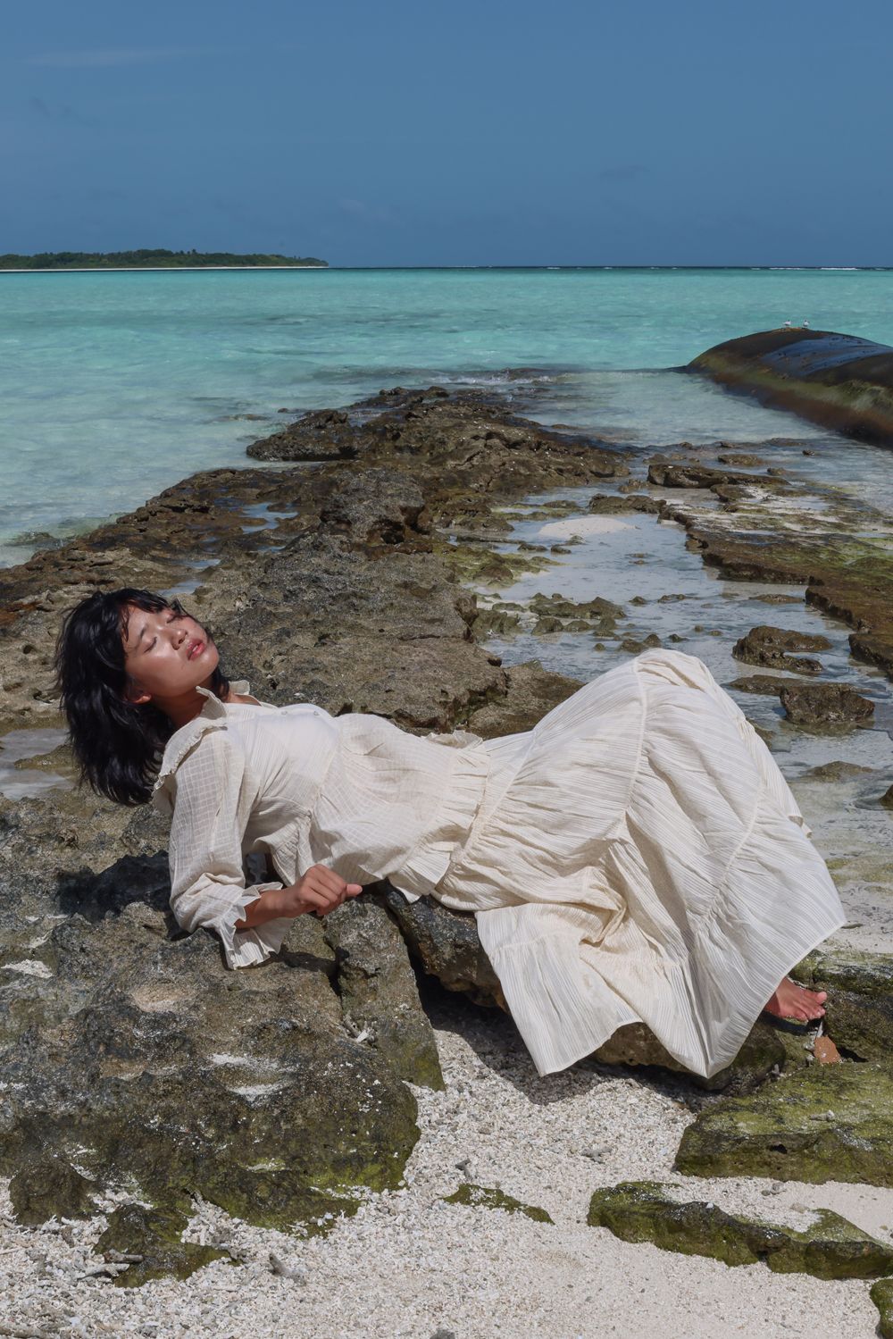 Recycled Cotton Off-White Skirt by Raas with Azo Free Dyes, Best Selling, Casual Wear, Cotton, Layla, Off-White, Recycled, Relaxed Fit, Skirts, Solids, Womenswear at Kamakhyaa for sustainable fashion