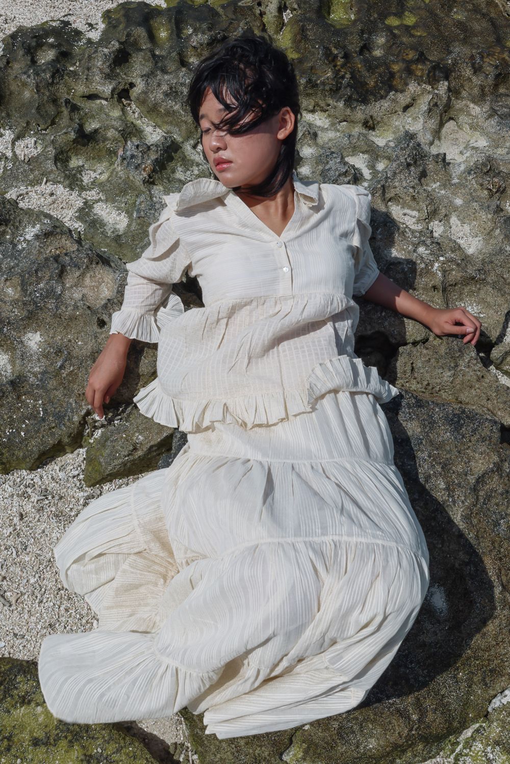 Recycled Cotton Off-White Skirt by Raas with Azo Free Dyes, Best Selling, Casual Wear, Cotton, Layla, Off-White, Recycled, Relaxed Fit, Skirts, Solids, Womenswear at Kamakhyaa for sustainable fashion