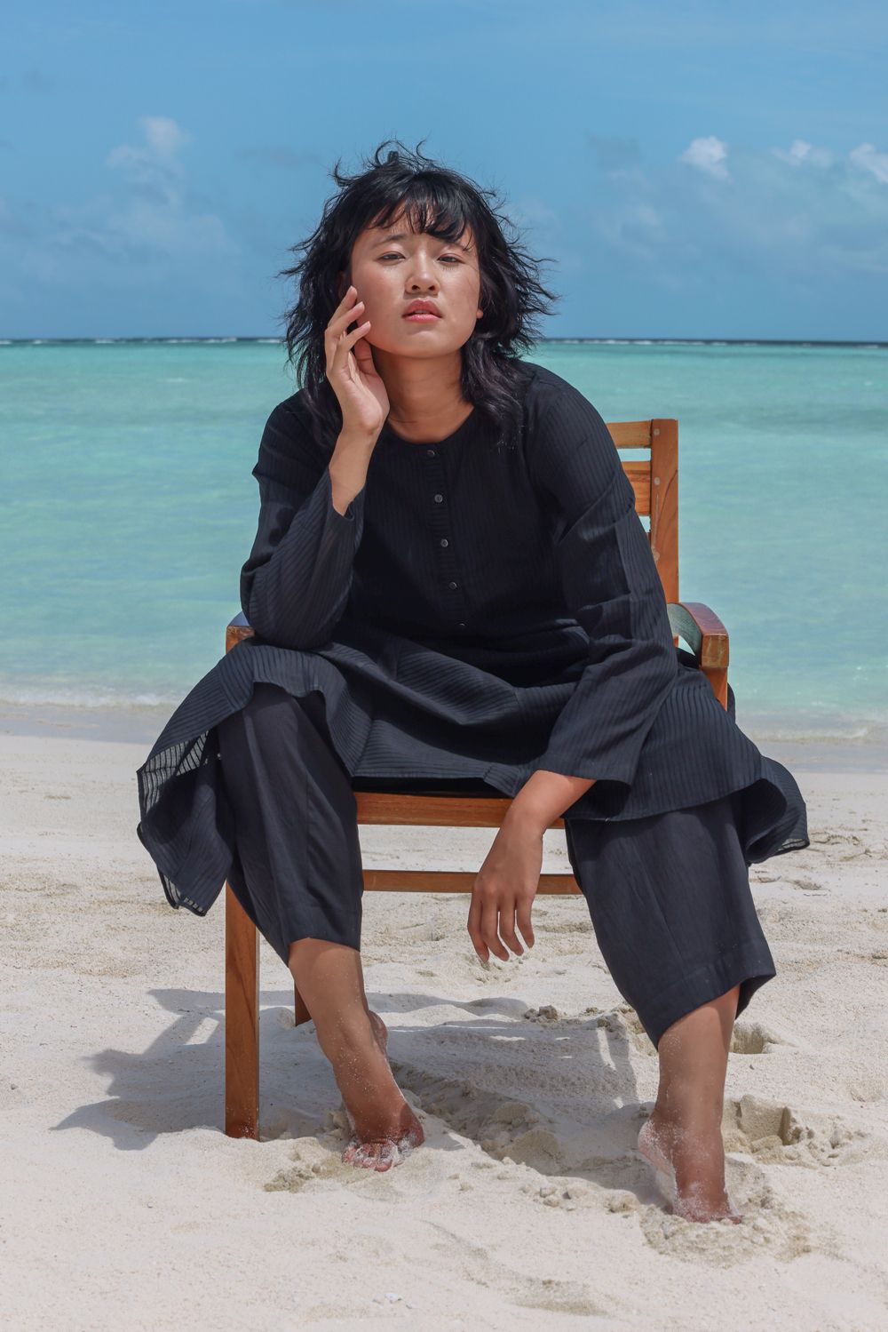 Recycled Cotton Black Pants by Raas with Azo Free Dyes, Black, Casual Wear, Cotton, Joggers, Layla, Recycled, Relaxed Fit, Solids, Womenswear at Kamakhyaa for sustainable fashion