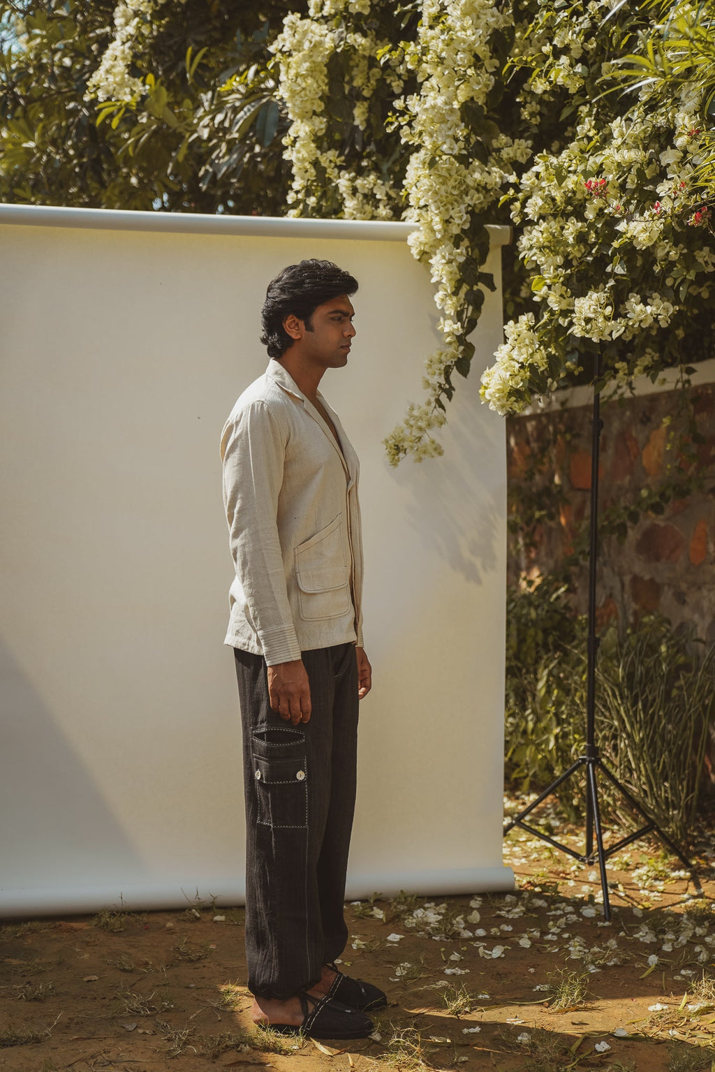 Spread Collar Shirt by Lafaani with 100% pure cotton, Casual Wear, Kora, Menswear, Organic, Regular Fit, Shirts, Solids, Sonder by Lafaani, Undyed and Unbleached at Kamakhyaa for sustainable fashion