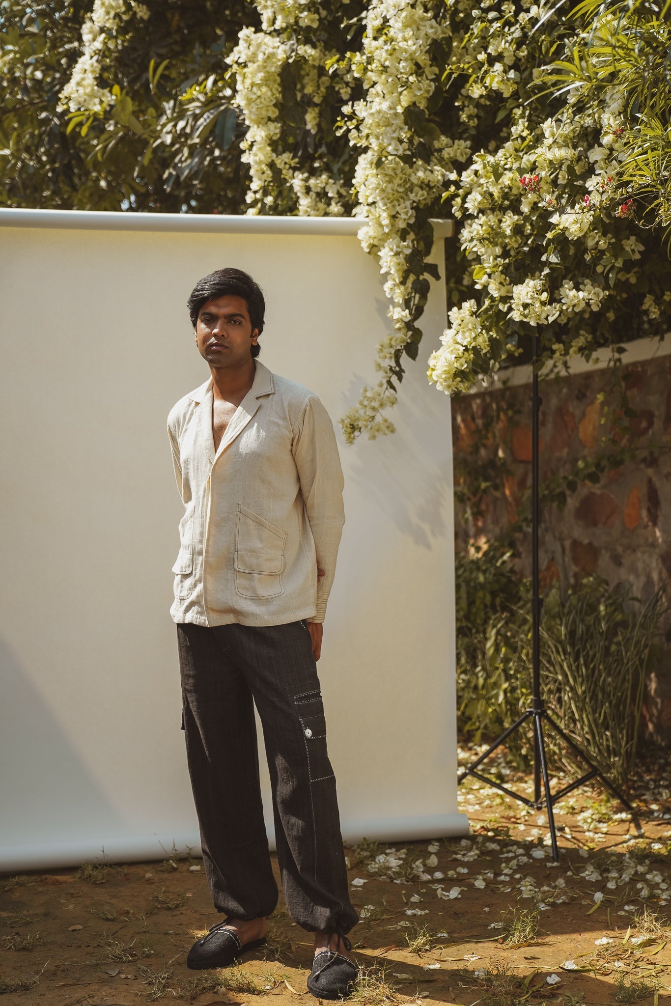 Spread Collar Shirt by Lafaani with 100% pure cotton, Casual Wear, Kora, Menswear, Organic, Regular Fit, Shirts, Solids, Sonder by Lafaani, Undyed and Unbleached at Kamakhyaa for sustainable fashion