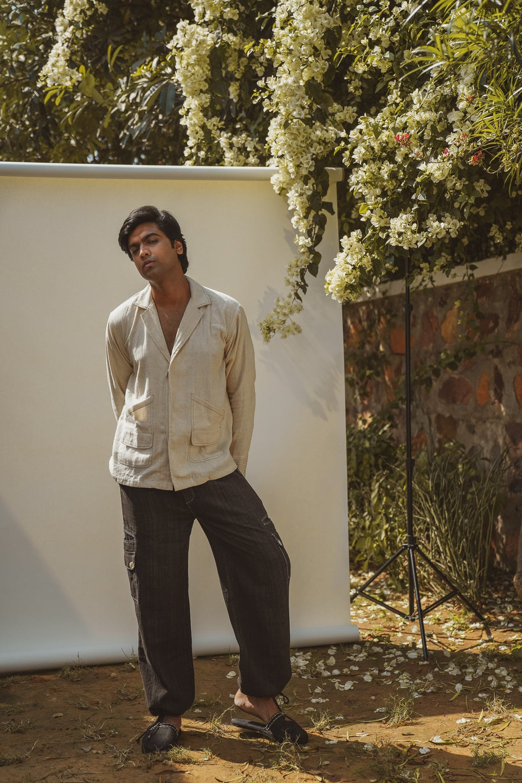 Spread Collar Shirt by Lafaani with 100% pure cotton, Casual Wear, Kora, Menswear, Organic, Regular Fit, Shirts, Solids, Sonder by Lafaani, Undyed and Unbleached at Kamakhyaa for sustainable fashion