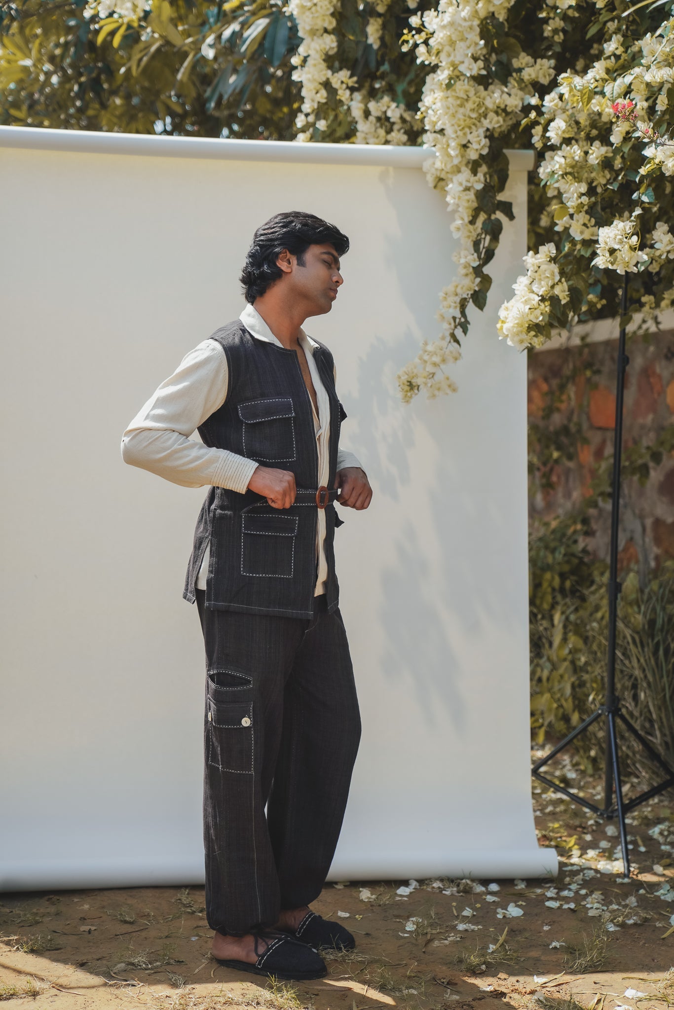 Unisex Utility Vest & Utility Pants by Lafaani with 100% pure cotton, Black, Casual Wear, Loungewear Co-Ords, Menswear, Natural with azo free dyes, Regular Fit, Solids, Sonder, Sonder by Lafaani, Unisex at Kamakhyaa for sustainable fashion