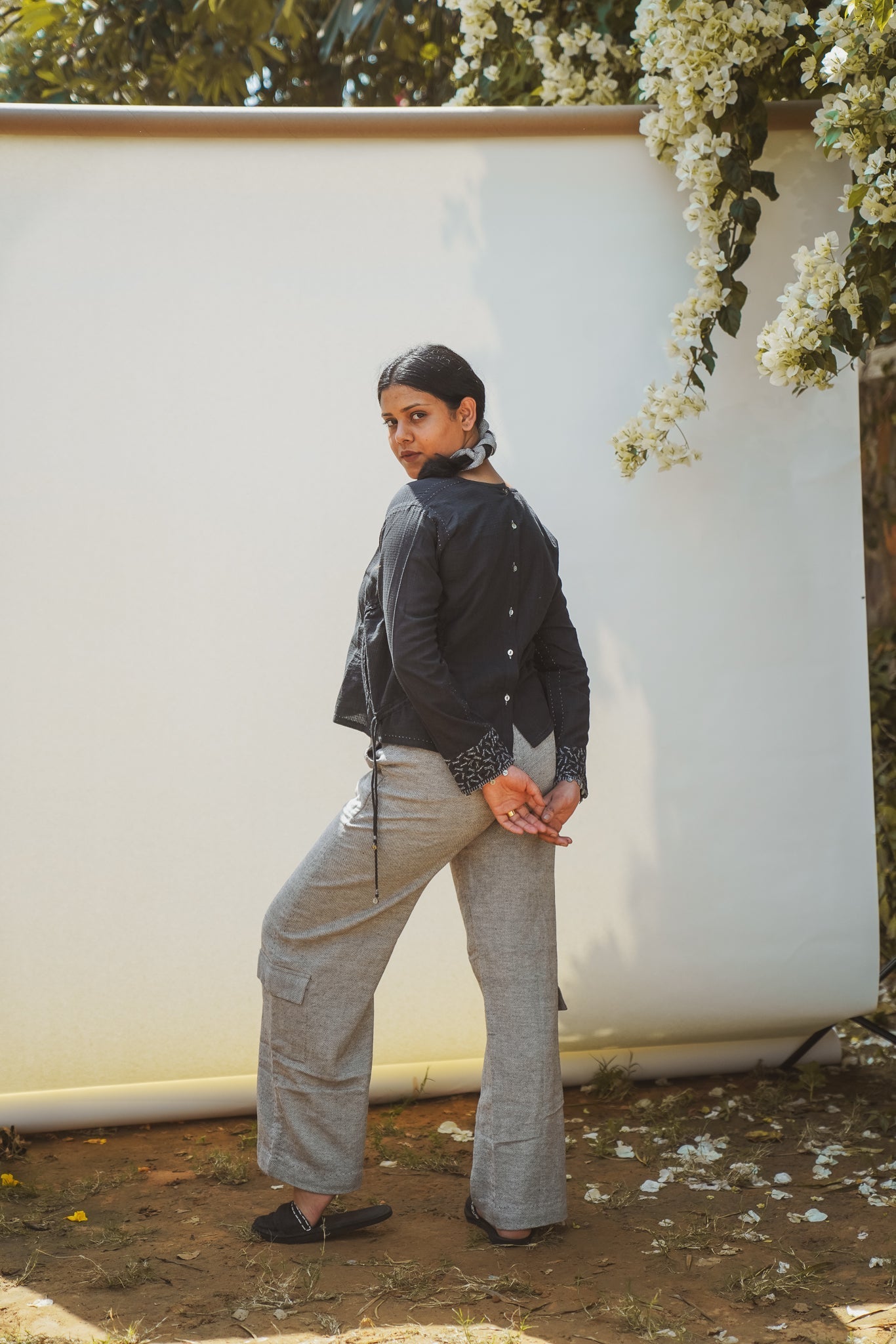 Patch Pocket Pants by Lafaani with 100% pure cotton, Black, Casual Wear, Natural with azo free dyes, Organic, Pants, Regular Fit, Solids, Sonder, Sonder by Lafaani, Womenswear at Kamakhyaa for sustainable fashion