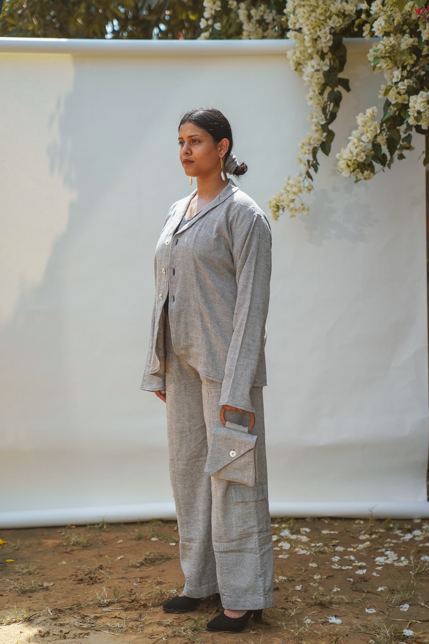 Unisex Rounded Hem Jacket by Lafaani with 100% pure cotton, Casual Wear, Grey, Jackets, Menswear, Natural with azo free dyes, Organic, Regular Fit, Solids, Sonder, Sonder by Lafaani, Unisex at Kamakhyaa for sustainable fashion