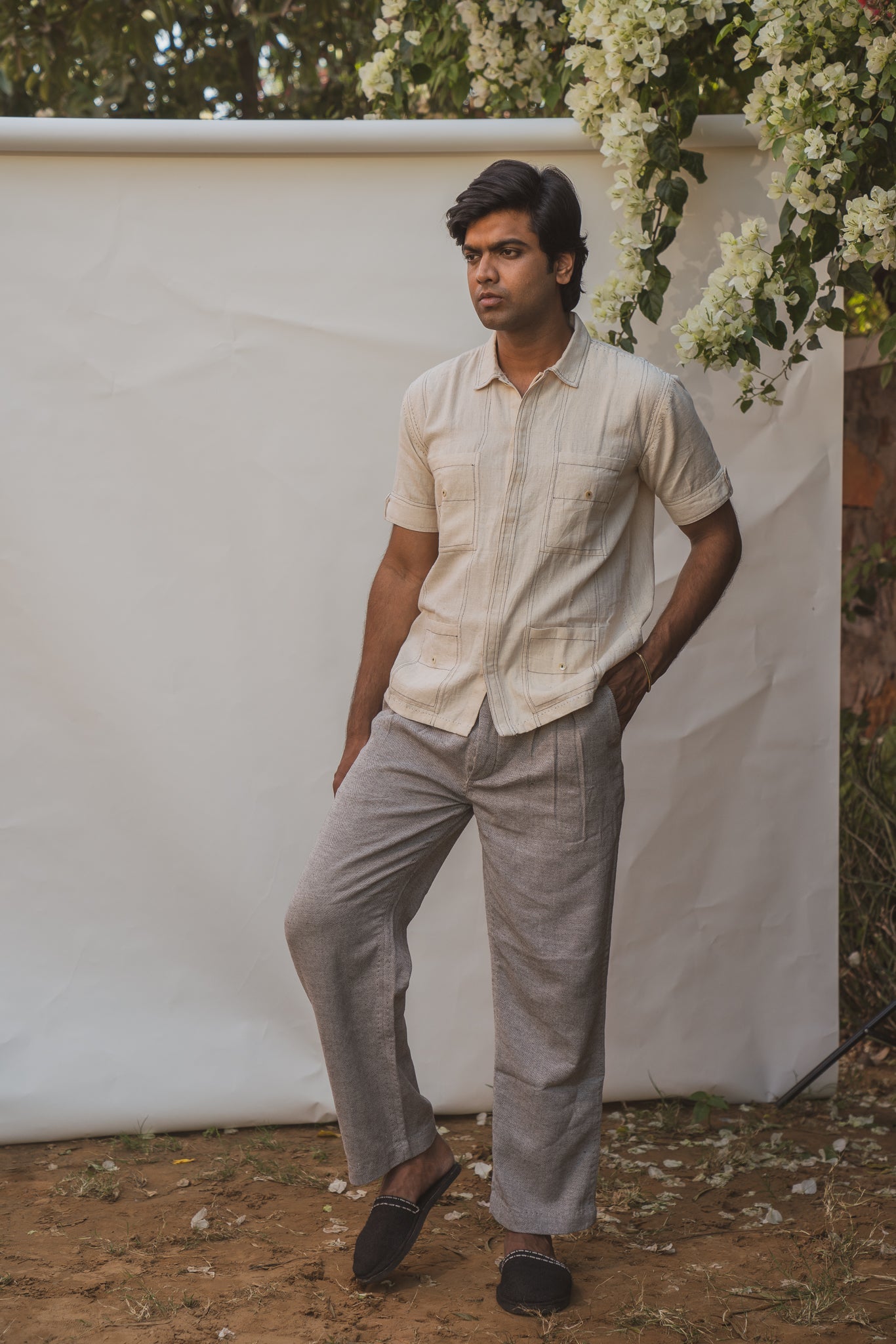 Deep Pleated Pants by Lafaani with 100% pure cotton, Black, Casual Wear, Grey, Menswear, Natural with azo free dyes, Organic, Regular Fit, Solids, Sonder, Sonder by Lafaani at Kamakhyaa for sustainable fashion