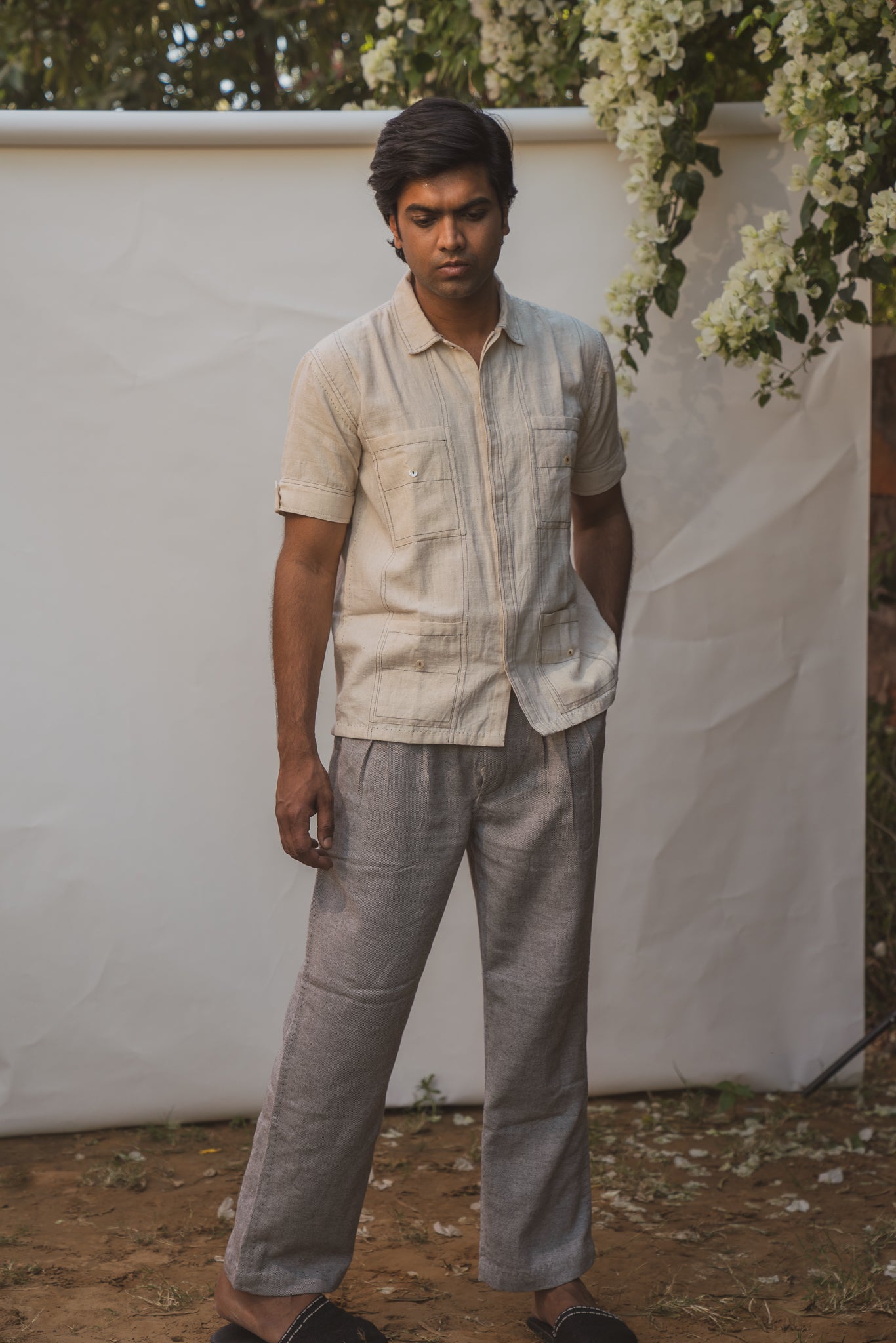 Deep Pleated Pants by Lafaani with 100% pure cotton, Black, Casual Wear, Grey, Menswear, Natural with azo free dyes, Organic, Regular Fit, Solids, Sonder, Sonder by Lafaani at Kamakhyaa for sustainable fashion