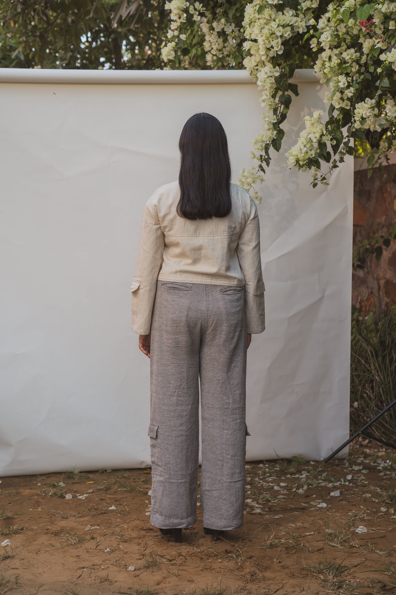 Kora Cropped Jacket by Lafaani with 100% pure cotton, Casual Wear, Jackets, Kora, Organic, Regular Fit, Solids, Sonder, Sonder by Lafaani, Undyed and unbleached, Womenswear at Kamakhyaa for sustainable fashion