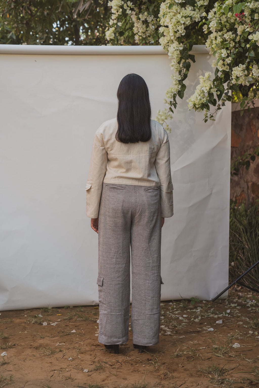 Kora Cropped Jacket by Lafaani with 100% pure cotton, Casual Wear, Jackets, Kora, Organic, Regular Fit, Solids, Sonder, Sonder by Lafaani, Undyed and unbleached, Womenswear at Kamakhyaa for sustainable fashion