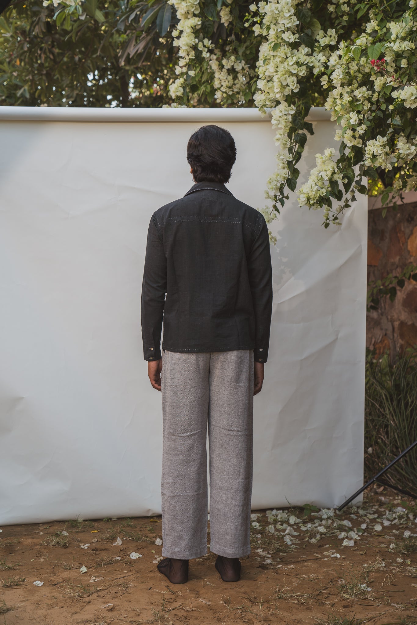 Sheer Shirt by Lafaani with 100% pure cotton, Black, Casual Wear, Menswear, Natural with azo free dyes, Organic, Regular Fit, Shirts, Solids, Sonder, Sonder by Lafaani at Kamakhyaa for sustainable fashion