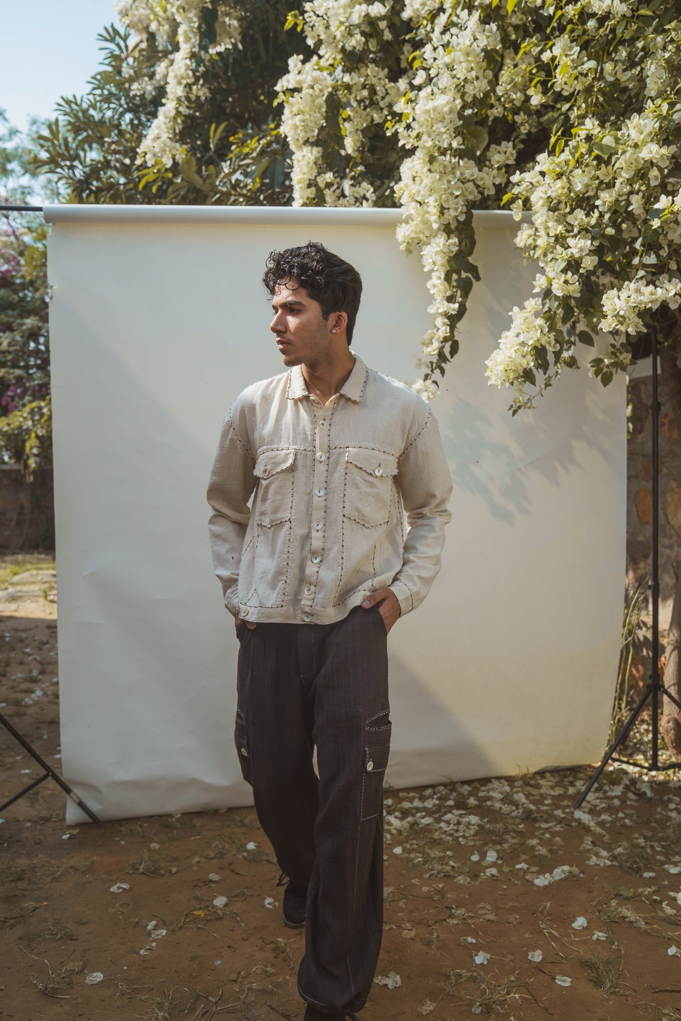 Unisex Kora Bomber by Lafaani with 100% pure cotton, Casual Wear, Jackets, Kora, Menswear, Organic, Regular Fit, Solids, Sonder, Sonder by Lafaani, Undyed and Unbleached, Unisex at Kamakhyaa for sustainable fashion