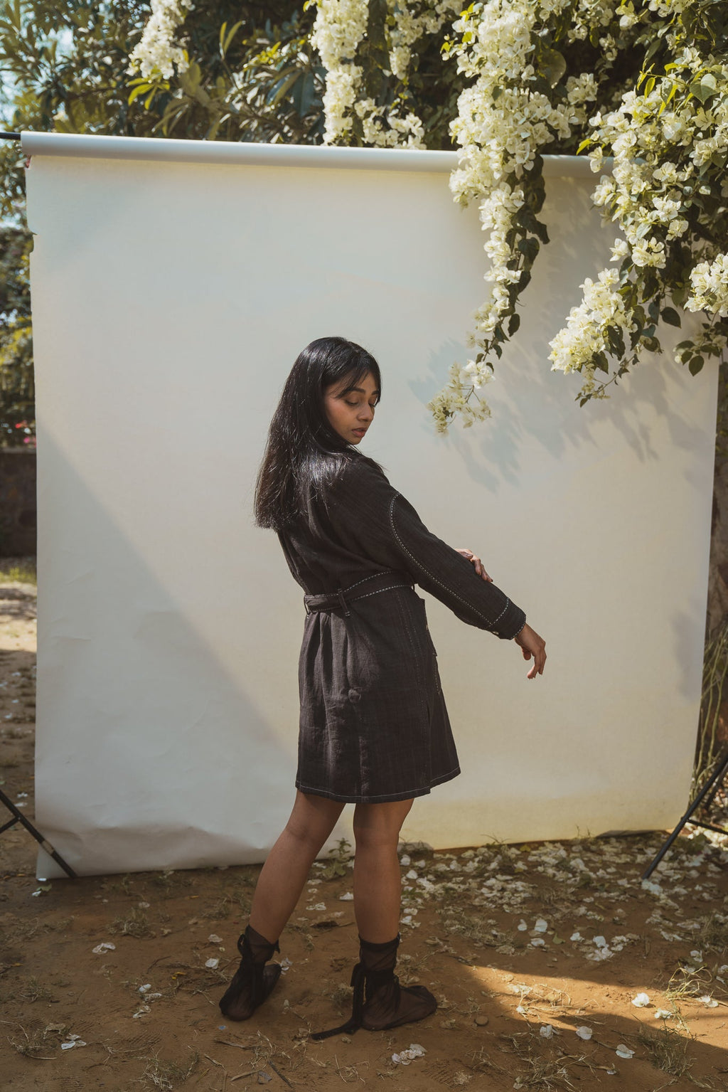 Bomber Dress by Lafaani with 100% pure cotton, Black, Casual Wear, Mini Dresses, Natural with azo free dyes, Organic, Regular Fit, Solids, Sonder, Sonder by Lafaani, Womenswear at Kamakhyaa for sustainable fashion