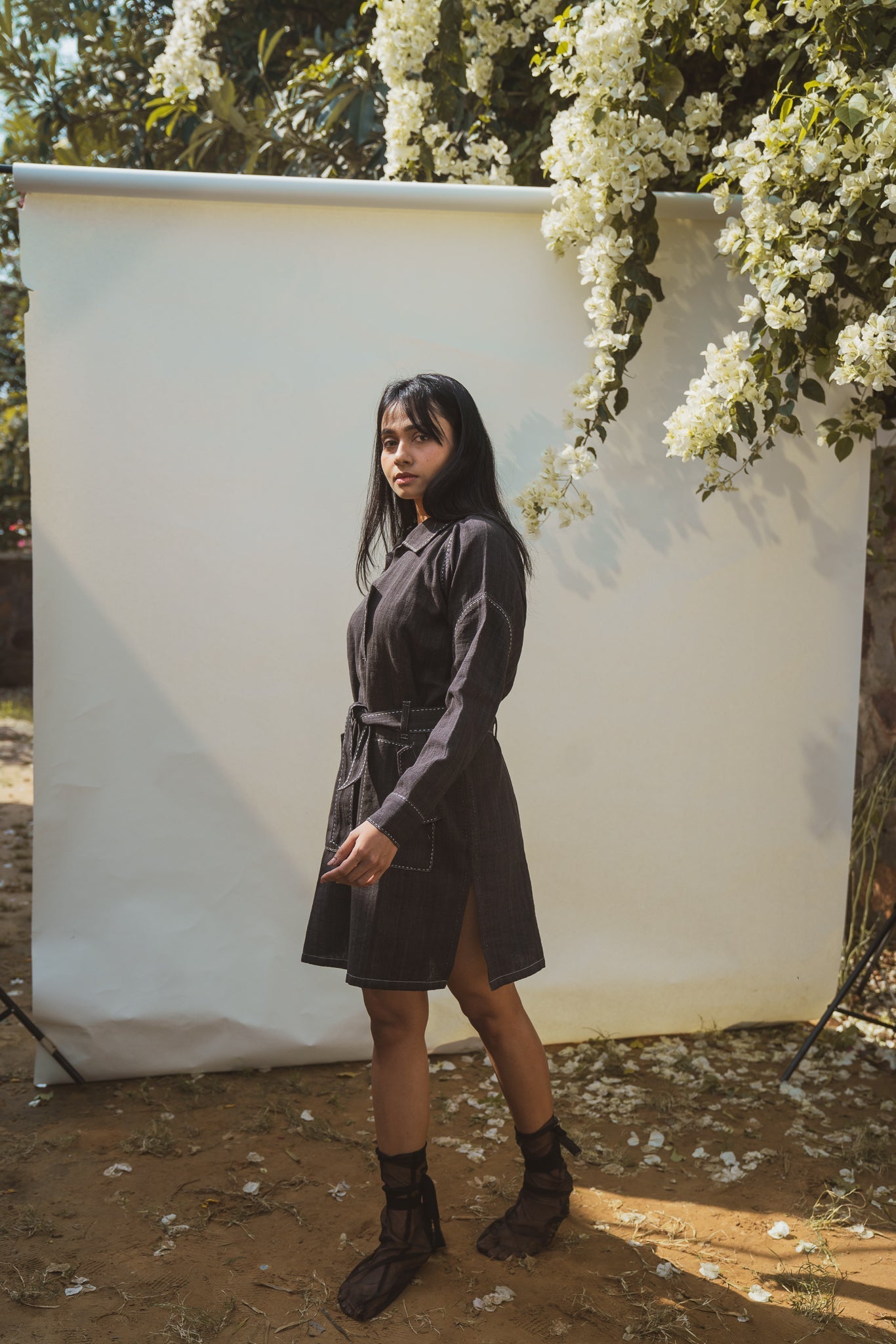 Bomber Dress by Lafaani with 100% pure cotton, Black, Casual Wear, Mini Dresses, Natural with azo free dyes, Organic, Regular Fit, Solids, Sonder, Sonder by Lafaani, Womenswear at Kamakhyaa for sustainable fashion