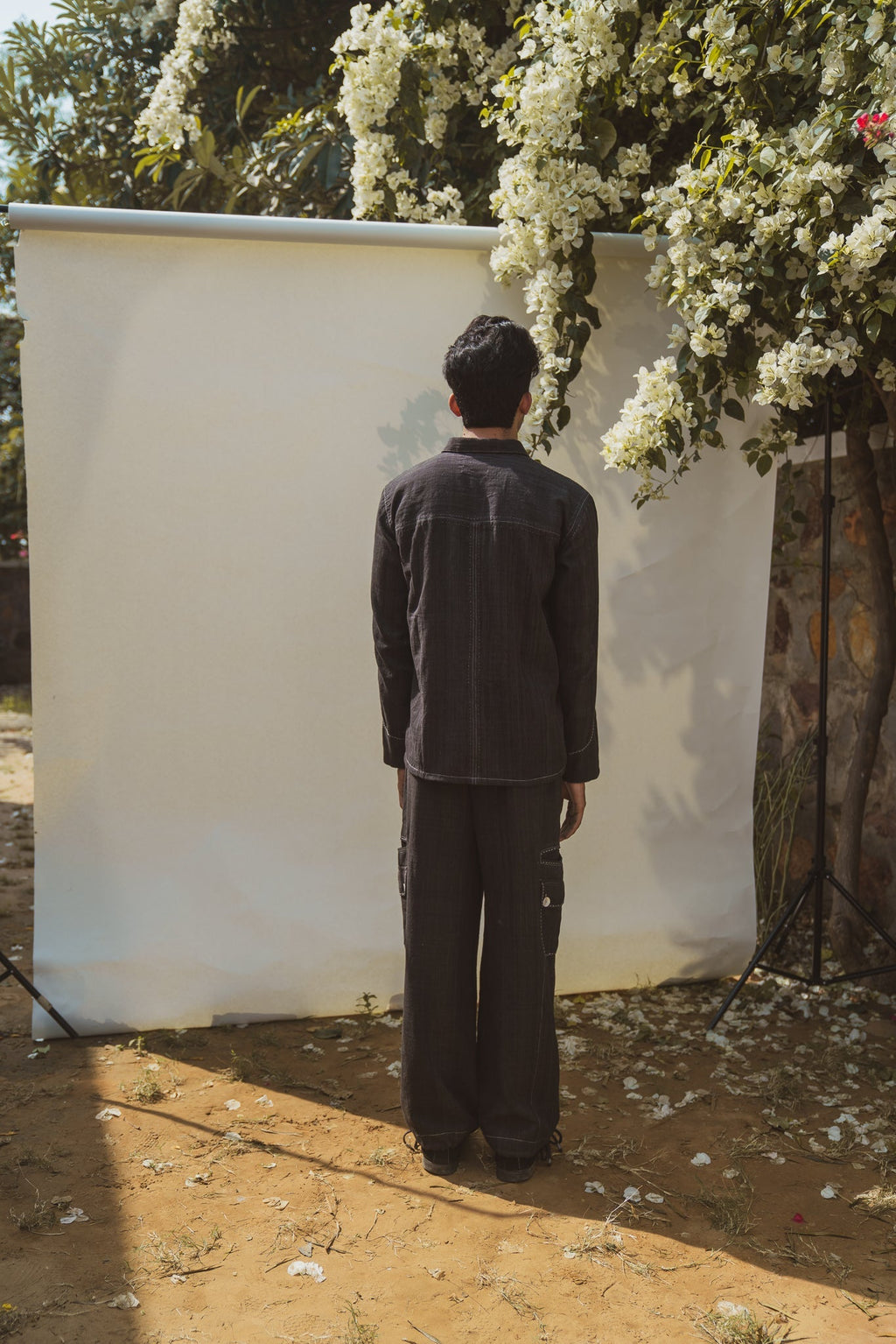 Panelled Shirt & Utility Pants by Lafaani with 100% pure cotton, Black, Casual Wear, Co-ord Sets, Menswear, Natural with azo free dyes, Organic, Regular Fit, solid, Solids, Sonder, Sonder by Lafaani at Kamakhyaa for sustainable fashion