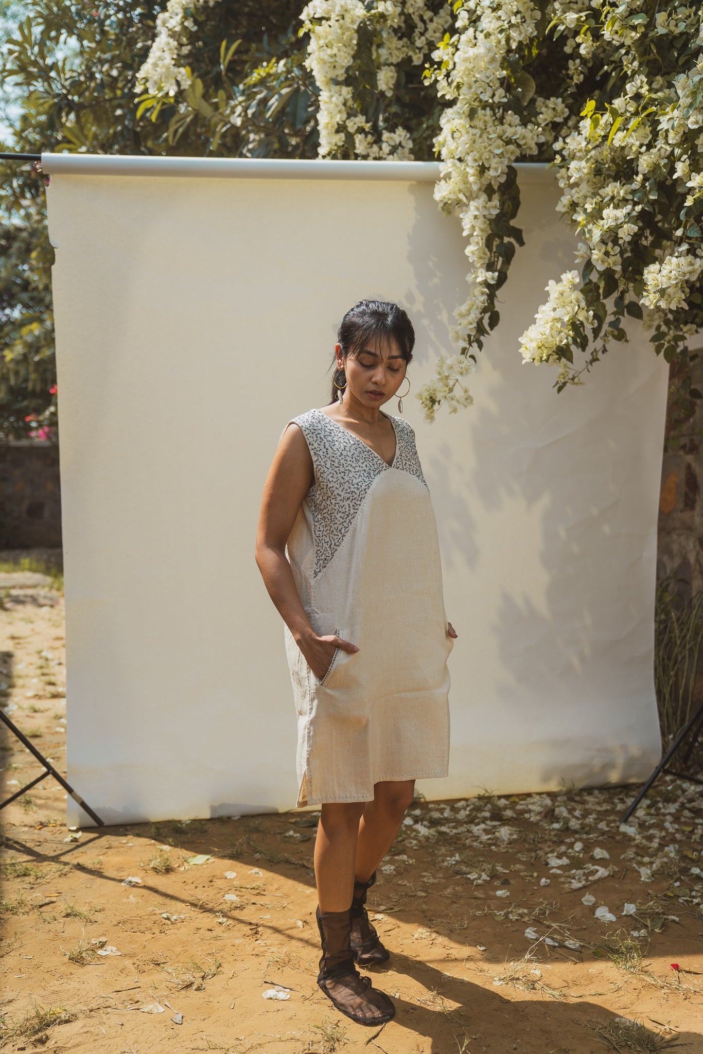 Kora Midi Dress at Kamakhyaa by Lafaani. This item is 100% pure cotton, Casual Wear, Kora, Midi Dresses, Natural with azo free dyes, Organic, Regular Fit, Solids, Sonder, Womenswear