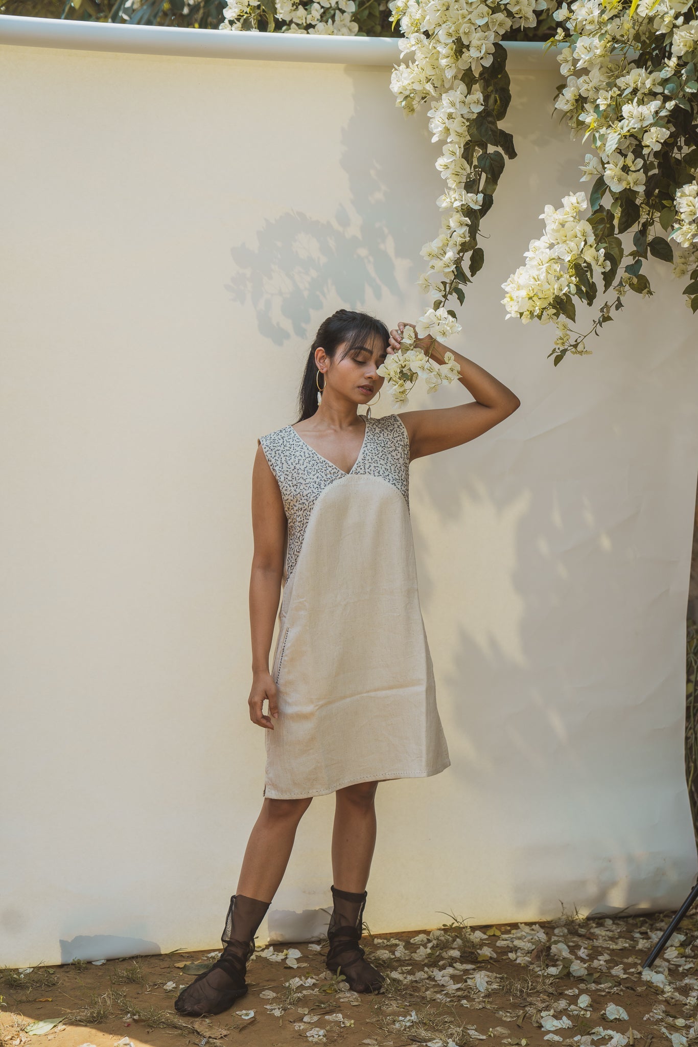 Kora Midi Dress by Lafaani with 100% pure cotton, Casual Wear, Kora, Midi Dresses, Natural with azo free dyes, Organic, Regular Fit, Solids, Sonder, Sonder by Lafaani, Womenswear at Kamakhyaa for sustainable fashion