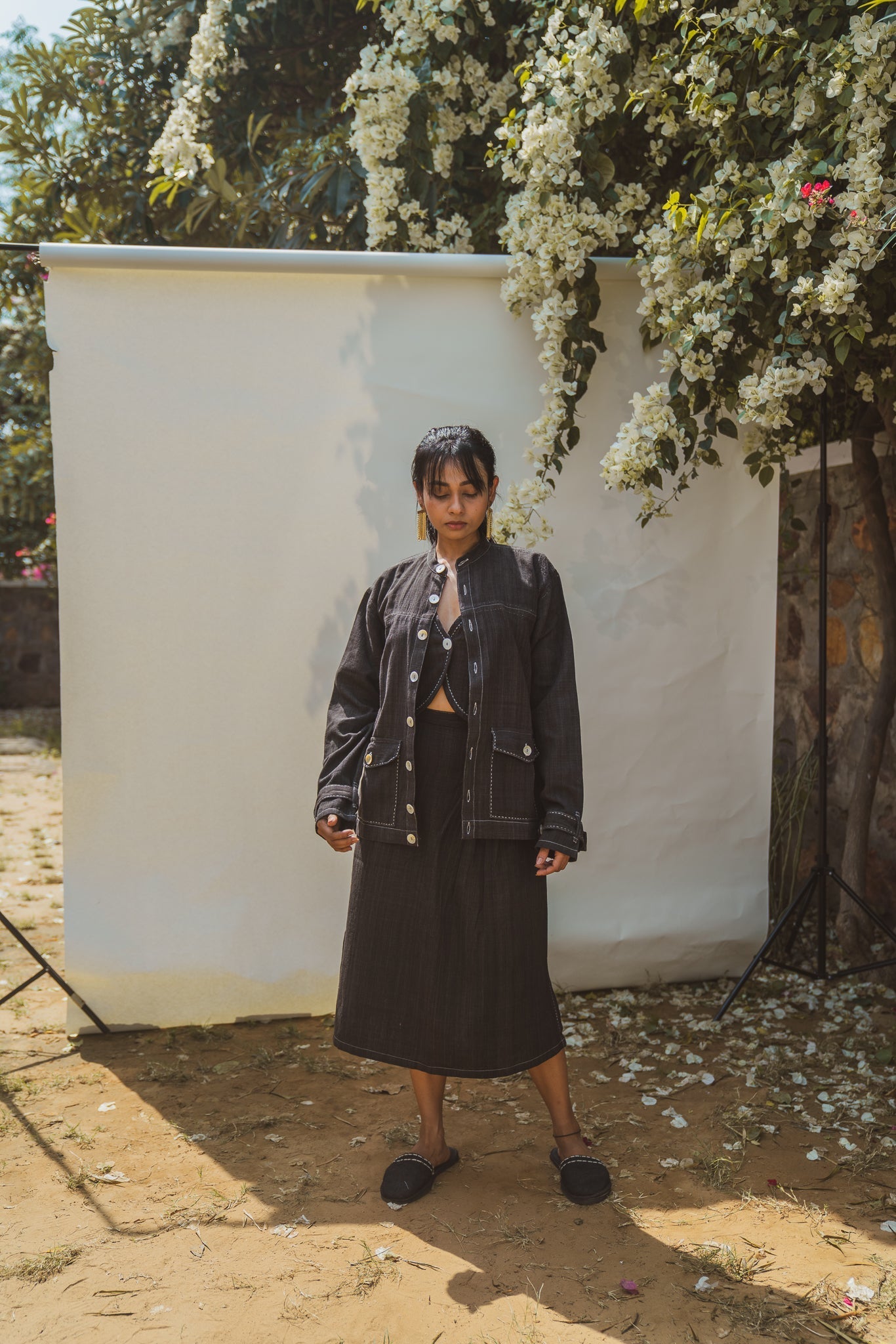 Unisex Black Bomber by Lafaani with 100% pure cotton, Black, Casual Wear, Jackets, Natural with azo free dyes, Organic, Regular Fit, Solids, Sonder, Sonder by Lafaani, Unisex, Womenswear at Kamakhyaa for sustainable fashion