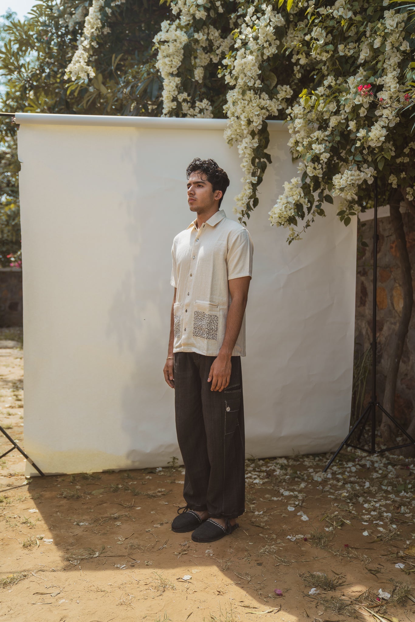 Double Pocket Shirt by Lafaani with 100% pure cotton, Casual Wear, Kora, Menswear, Organic, Regular Fit, Shirts, Solids, Sonder, Sonder by Lafaani, Undyed and unbleached at Kamakhyaa for sustainable fashion