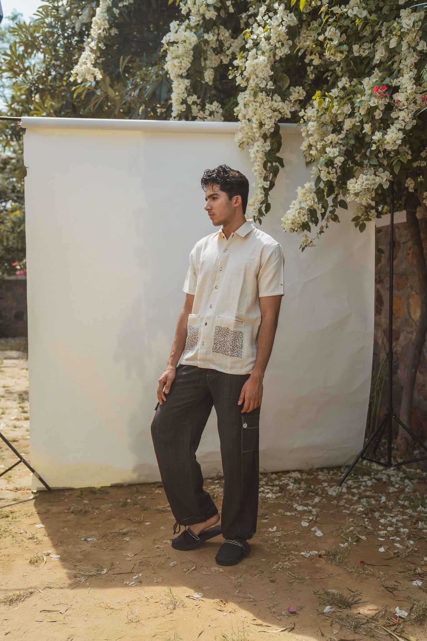Double Pocket Shirt by Lafaani with 100% pure cotton, Casual Wear, Kora, Menswear, Organic, Regular Fit, Shirts, Solids, Sonder, Sonder by Lafaani, Undyed and unbleached at Kamakhyaa for sustainable fashion