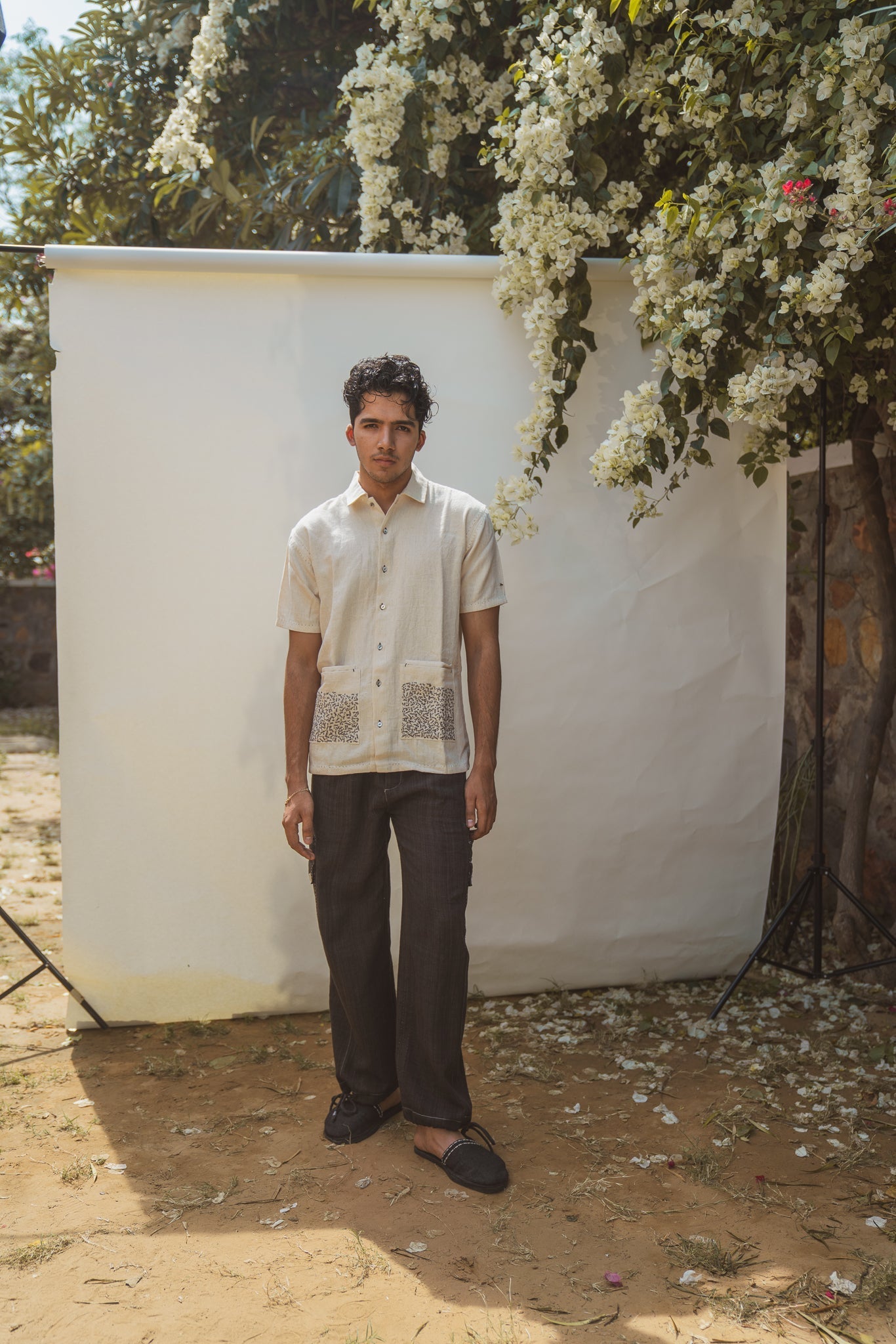 Double Pocket Shirt by Lafaani with 100% pure cotton, Casual Wear, Kora, Menswear, Organic, Regular Fit, Shirts, Solids, Sonder, Sonder by Lafaani, Undyed and unbleached at Kamakhyaa for sustainable fashion