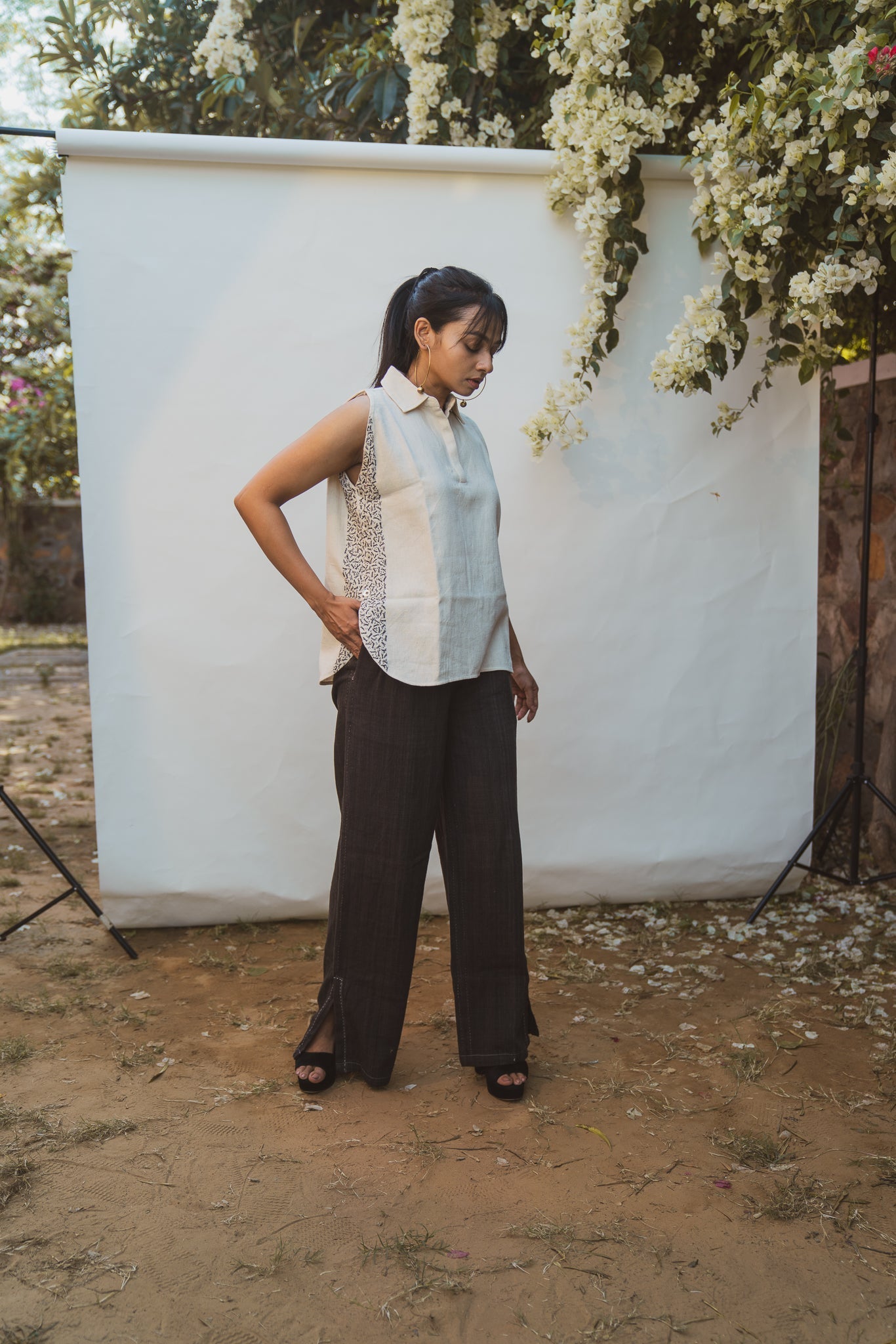 Halter Neck Blouse by Lafaani with 100% pure cotton, Casual Wear, Halter Neck Tops, Kora, Organic, Regular Fit, Solids, Sonder, Sonder by Lafaani, Undyed and Unbleached, Womenswear at Kamakhyaa for sustainable fashion