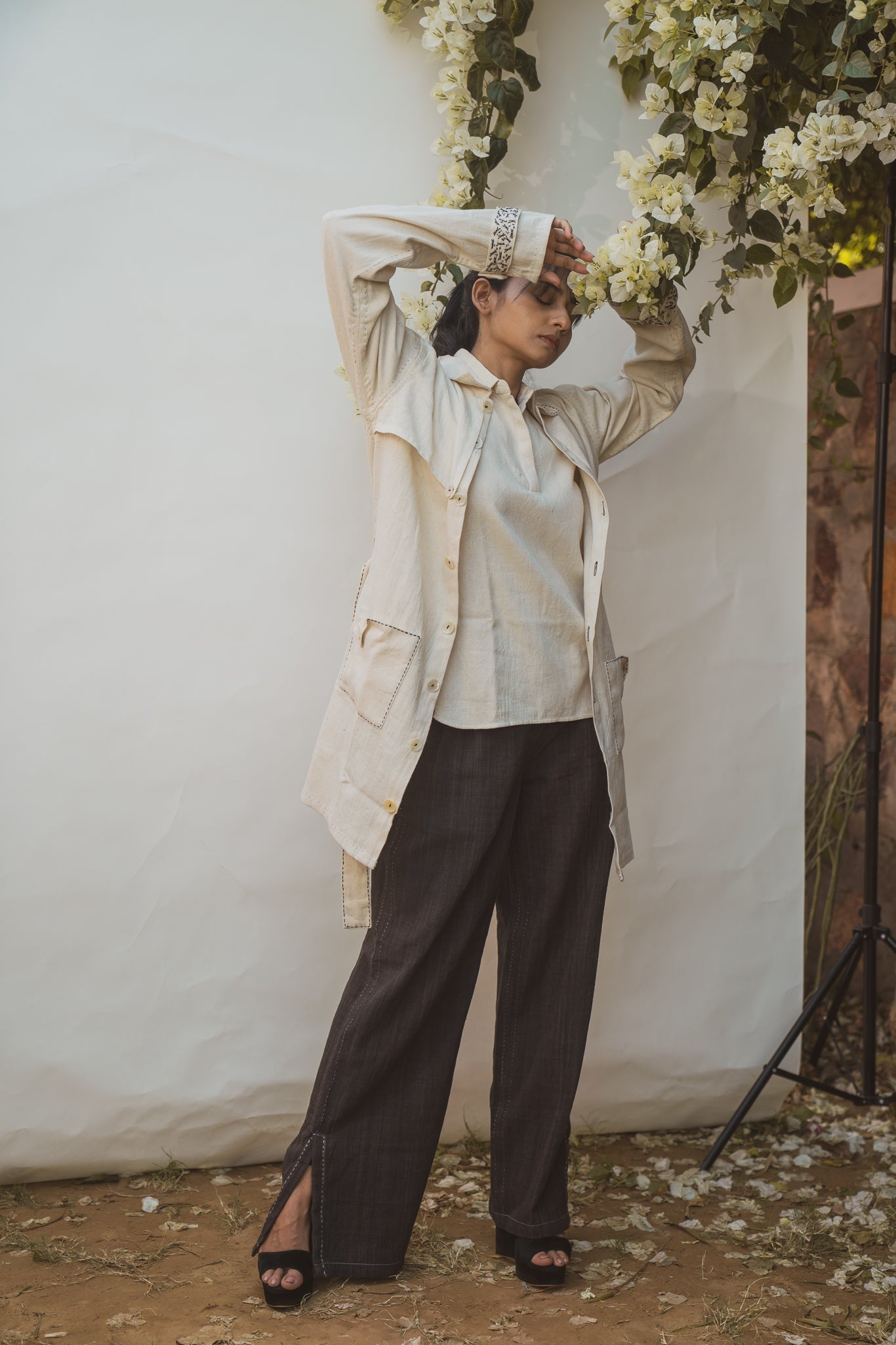 Unisex Trench by Lafaani with 100% pure cotton, Black, Casual Wear, Grey, Natural with azo free dyes, Regular Fit, Solids, Sonder, Sonder by Lafaani, Trench Coats, Unisex, Womenswear at Kamakhyaa for sustainable fashion