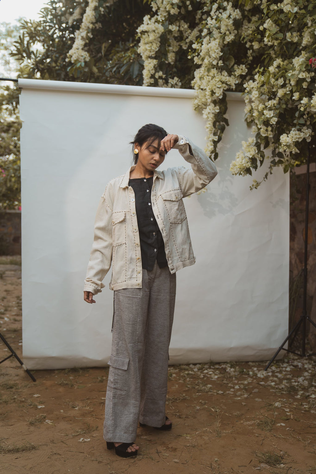 Unisex Kora Bomber by Lafaani with 100% pure cotton, Casual Wear, Jackets, Kora, Menswear, Organic, Regular Fit, Solids, Sonder, Sonder by Lafaani, Undyed and Unbleached, Unisex at Kamakhyaa for sustainable fashion