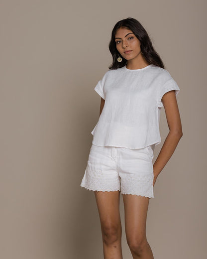 Sandcastle Saturdays Top - Coconut White by Reistor with Casual Wear, Hemp, Hemp by Reistor, Natural, Solids, T-Shirts, Tops, White, Womenswear at Kamakhyaa for sustainable fashion