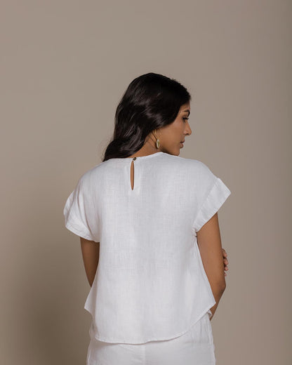 Sandcastle Saturdays Top - Coconut White by Reistor with Casual Wear, Hemp, Hemp by Reistor, Natural, Solids, T-Shirts, Tops, White, Womenswear at Kamakhyaa for sustainable fashion