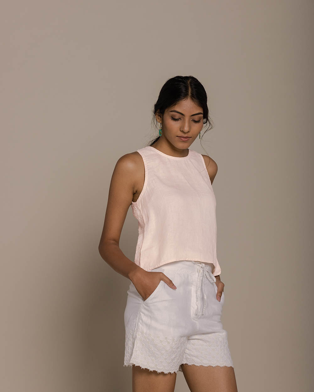 Sunshine And Streetlights Top - Ice Pink by Reistor with Casual Wear, Hemp, Hemp by Reistor, Natural, Pink, Solids, T-shirts, Tops, Womenswear at Kamakhyaa for sustainable fashion