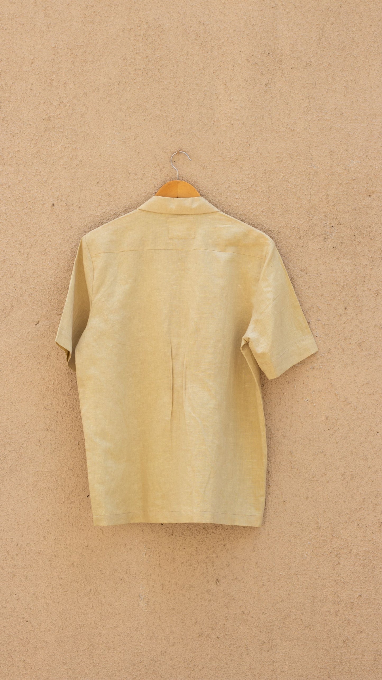 Beige Cotton Shirt by Anushé Pirani with Beige, Casual Wear, Cotton, Cotton Hemp, For Him, Handwoven, Hemp, Menswear, Regular Fit, Shibumi Collection, Shirts, Solids, Tops at Kamakhyaa for sustainable fashion