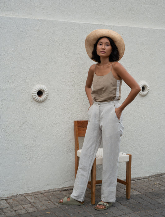 White Pants by The Terra Tribe with Bare, Casual Wear, Cotton, Hemp, Natural, Organic, Pants, Regular Fit, Solids, White, Womenswear at Kamakhyaa for sustainable fashion
