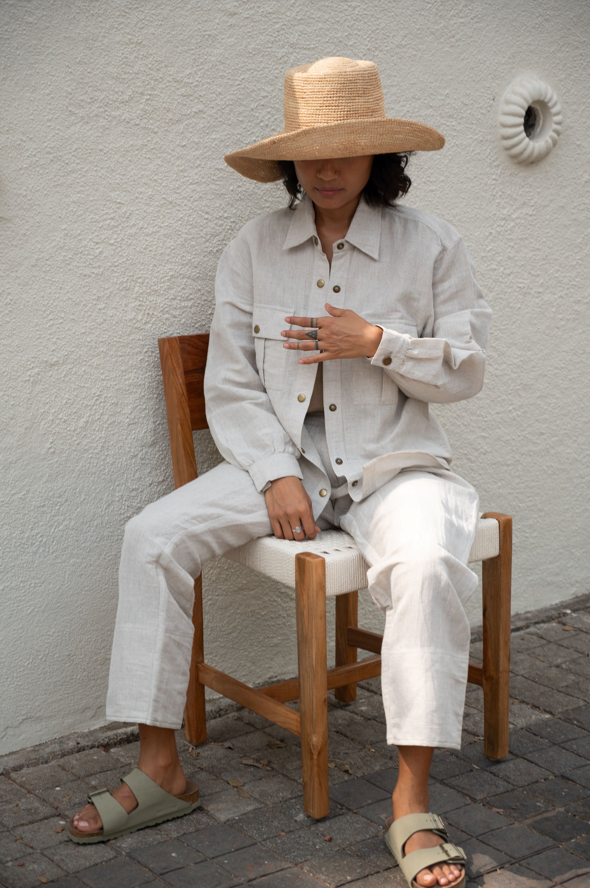 White Relaxed Shirt by The Terra Tribe with Bare, Casual Wear, Cotton, Hemp, Natural, Organic, Regular Fit, Relaxed Fit, Shirts, Solid Selfmade, Solids, Tops, White, Womenswear at Kamakhyaa for sustainable fashion
