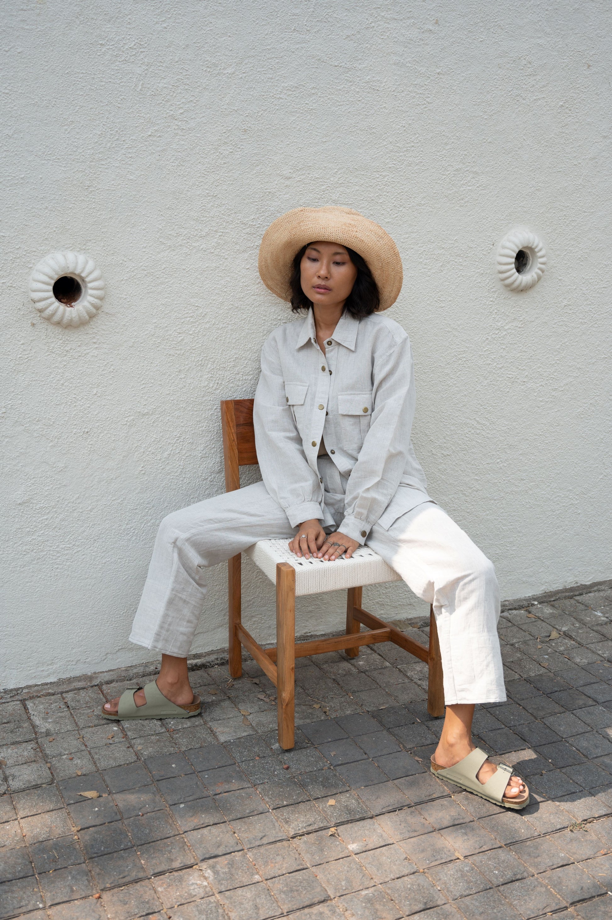 White Relaxed Shirt by The Terra Tribe with Bare, Casual Wear, Cotton, Hemp, Natural, Organic, Regular Fit, Relaxed Fit, Shirts, Solid Selfmade, Solids, Tops, White, Womenswear at Kamakhyaa for sustainable fashion
