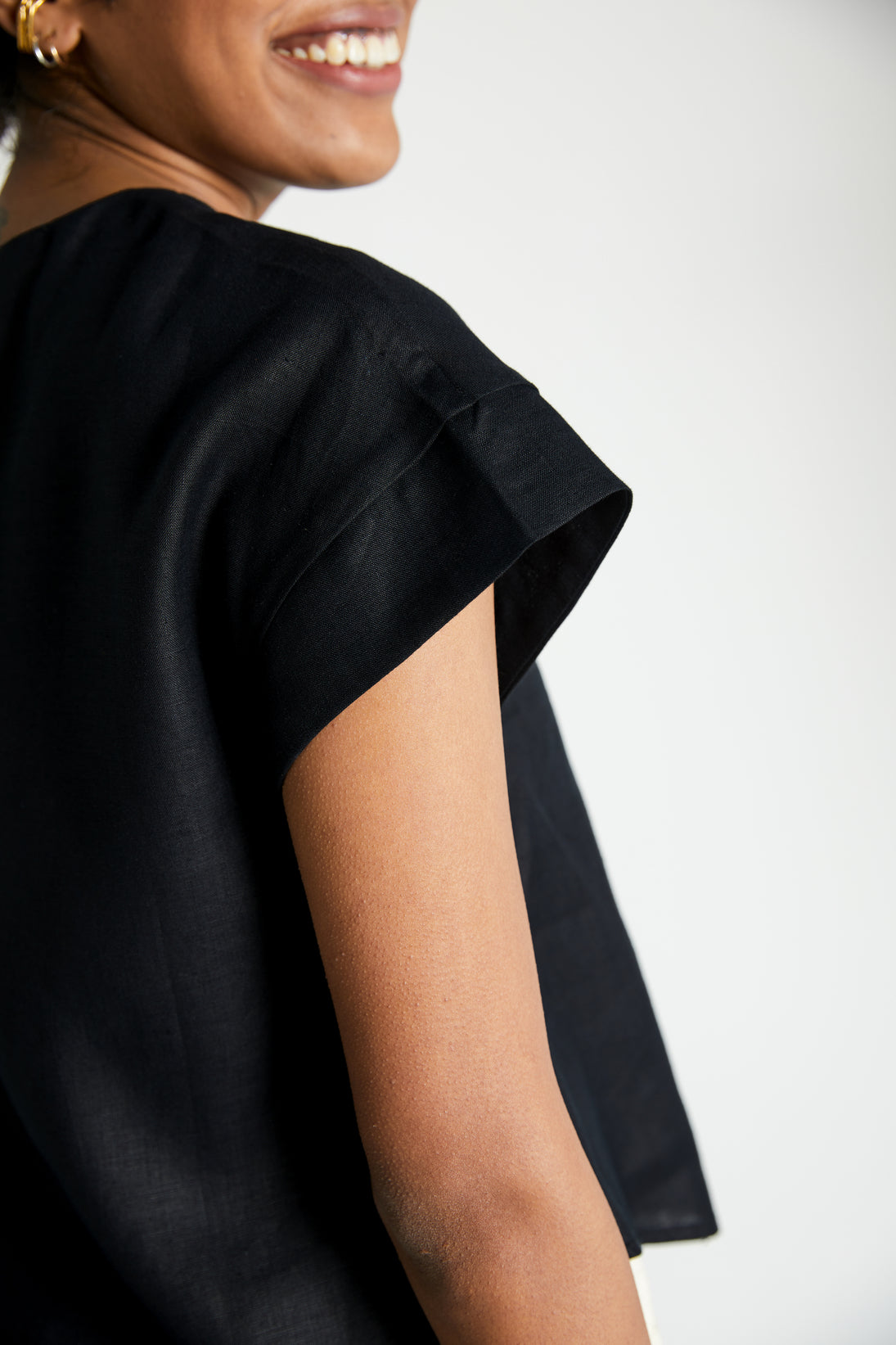 Sandcastles Saturday Top by Reistor with Black, Crop Tops, Hemp, Hemp Noir by Reistor, Less than $50, Natural, Office Wear, Regular Fit, Solids, Tops, Womenswear at Kamakhyaa for sustainable fashion