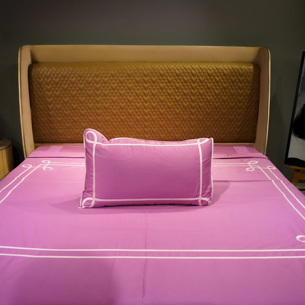 Rose Quartz Tranquil Curve Pillow Cover by Aetherea with 100% Cotton, 300 TC, 500 TC, Pillow Cover, Pink at Kamakhyaa for sustainable fashion