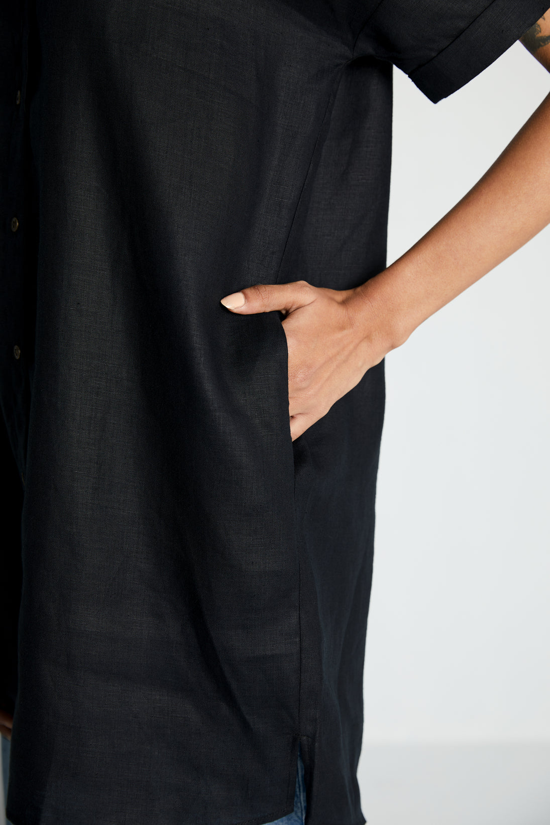 The Everyday Shirt by Reistor with Archived, Black, Hemp, Hemp Noir by Reistor, Natural, Office Wear, Regular Fit, Shirts, Solids, Tops, Womenswear at Kamakhyaa for sustainable fashion