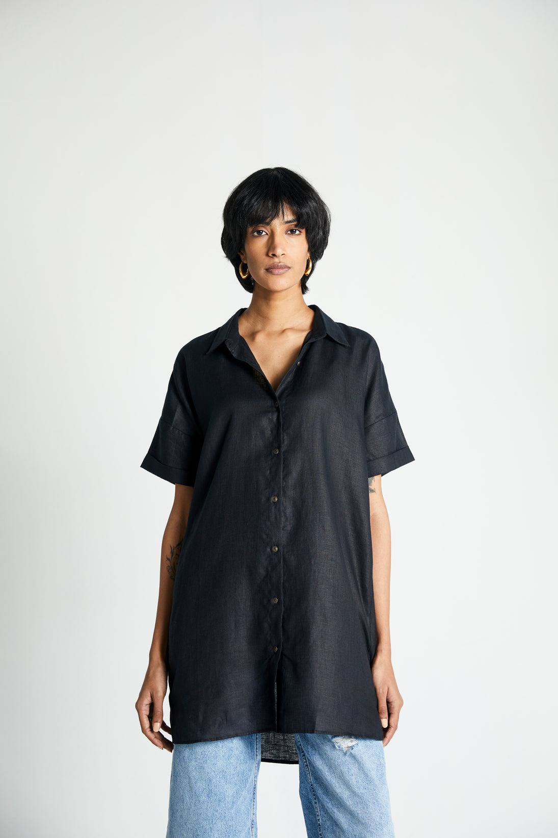 The Everyday Shirt by Reistor with Archived, Black, Hemp, Hemp Noir by Reistor, Natural, Office Wear, Regular Fit, Shirts, Solids, Tops, Womenswear at Kamakhyaa for sustainable fashion