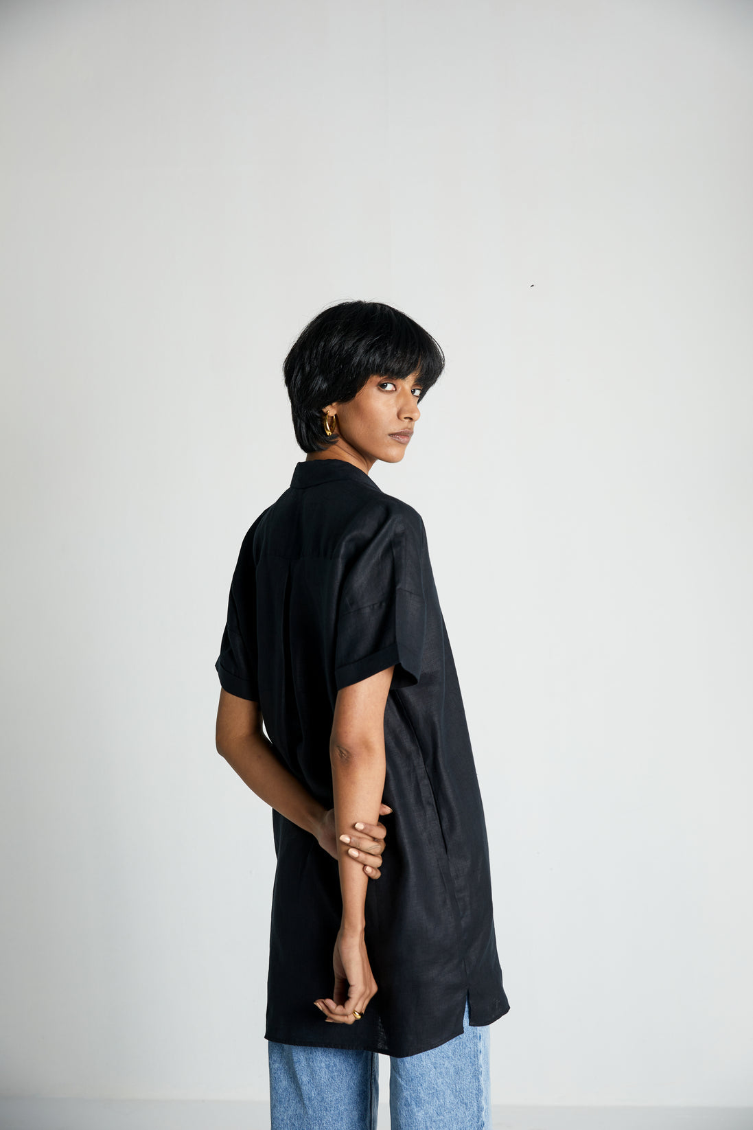 The Everyday Shirt by Reistor with Archived, Black, Hemp, Hemp Noir by Reistor, Natural, Office Wear, Regular Fit, Shirts, Solids, Tops, Womenswear at Kamakhyaa for sustainable fashion