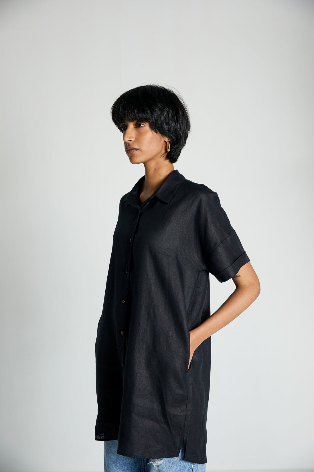 The Everyday Shirt by Reistor with Archived, Black, Hemp, Hemp Noir by Reistor, Natural, Office Wear, Regular Fit, Shirts, Solids, Tops, Womenswear at Kamakhyaa for sustainable fashion