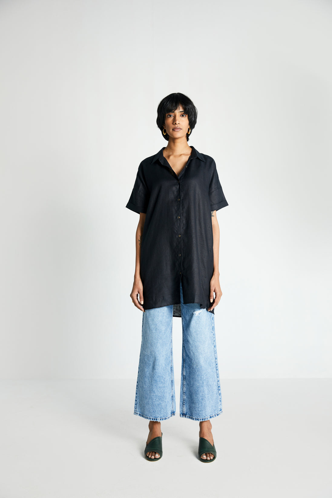 The Everyday Shirt by Reistor with Archived, Black, Hemp, Hemp Noir by Reistor, Natural, Office Wear, Regular Fit, Shirts, Solids, Tops, Womenswear at Kamakhyaa for sustainable fashion