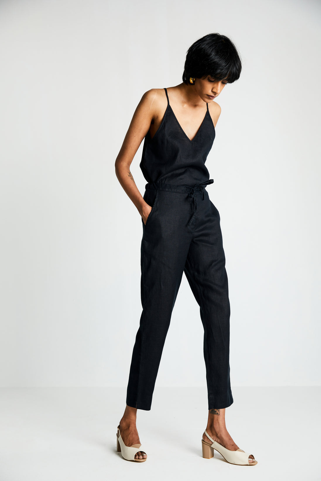 The Goes with Everything Pant by Reistor with Black, Hemp, Hemp Noir by Reistor, Natural, Office Wear, Pants, Regular Fit, Solids, Womenswear at Kamakhyaa for sustainable fashion