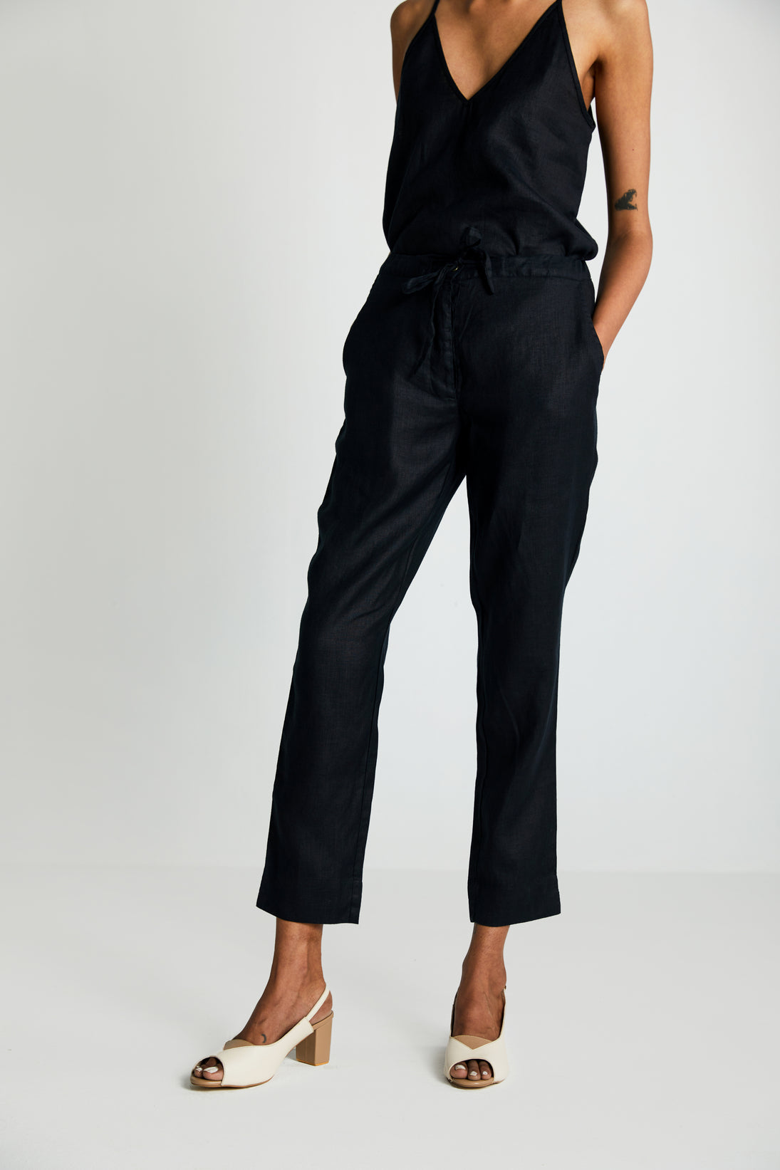 The Goes with Everything Pant by Reistor with Black, Hemp, Hemp Noir by Reistor, Natural, Office Wear, Pants, Regular Fit, Solids, Womenswear at Kamakhyaa for sustainable fashion