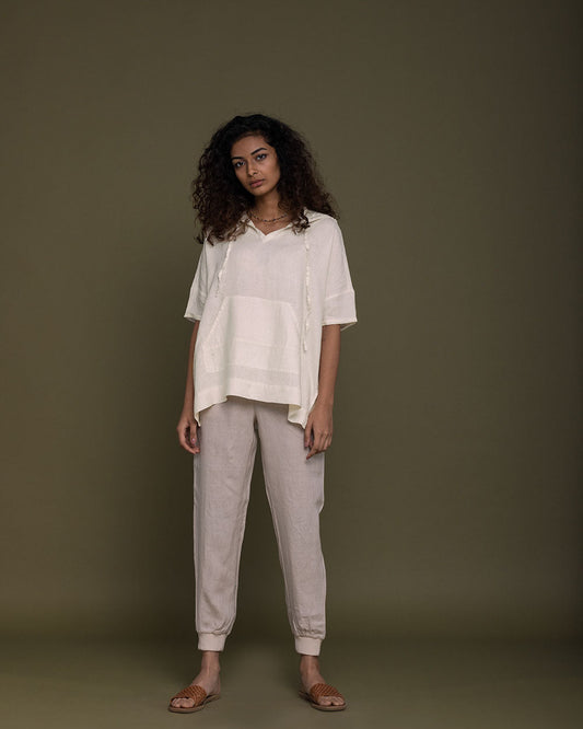 The Hemp Hoodie - Shell Off White by Reistor with Archived, Casual Wear, Hemp, Hemp by Reistor, Hoodies, Natural, Solids, White, Womenswear at Kamakhyaa for sustainable fashion