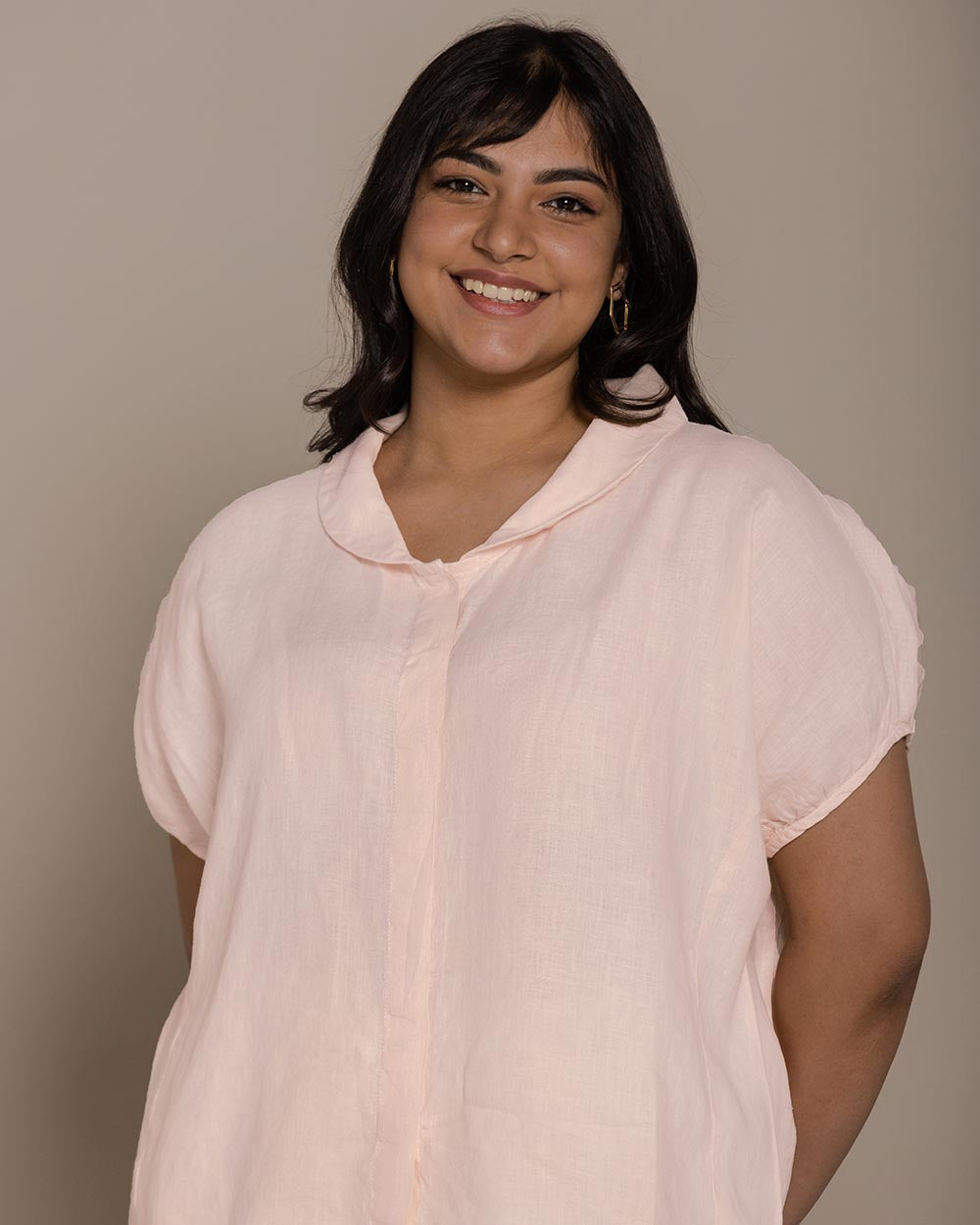 The Morning Coffee Run Shirt - Ice Pink by Reistor with Archived, Casual Wear, Hemp, Hemp by Reistor, Natural, Pink, Shirts, Solids, Tops, Womenswear at Kamakhyaa for sustainable fashion