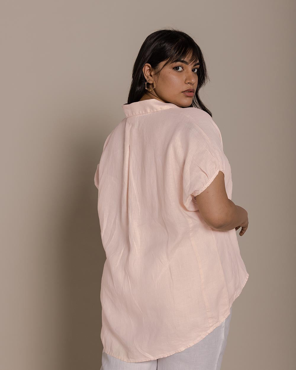 The Morning Coffee Run Shirt - Ice Pink by Reistor with Archived, Casual Wear, Hemp, Hemp by Reistor, Natural, Pink, Shirts, Solids, Tops, Womenswear at Kamakhyaa for sustainable fashion