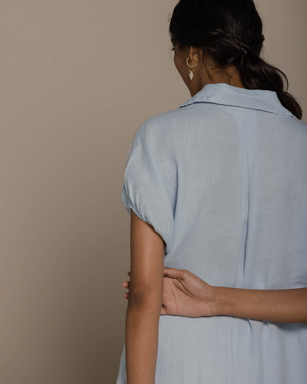 The Morning Coffee Run Shirt - Summer Blue by Reistor with Archived, Blue, Casual Wear, Hemp, Hemp by Reistor, Natural, Shirts, Solids, Tops, Womenswear at Kamakhyaa for sustainable fashion