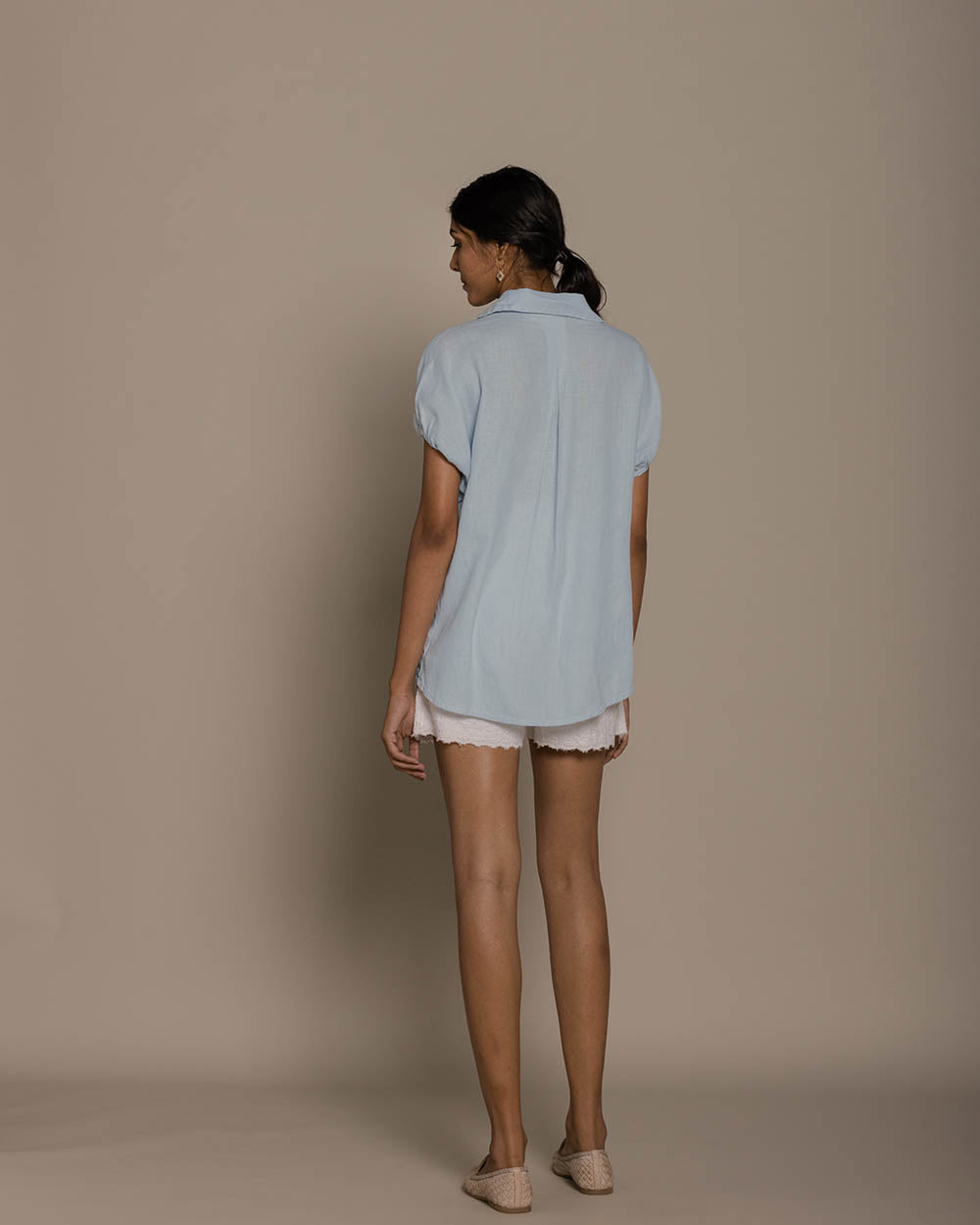 The Morning Coffee Run Shirt - Summer Blue by Reistor with Archived, Blue, Casual Wear, Hemp, Hemp by Reistor, Natural, Shirts, Solids, Tops, Womenswear at Kamakhyaa for sustainable fashion